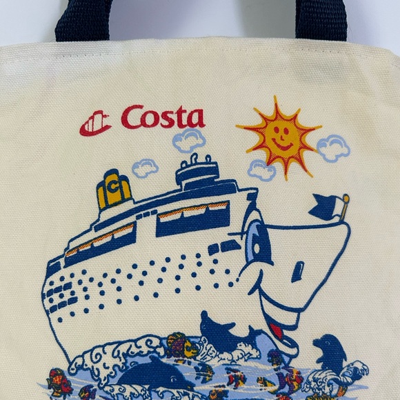 🆓 - Vintage Costa Mini Canvas Cruise Small Tote Bag - Free With Purchase - Picture 4 of 16
